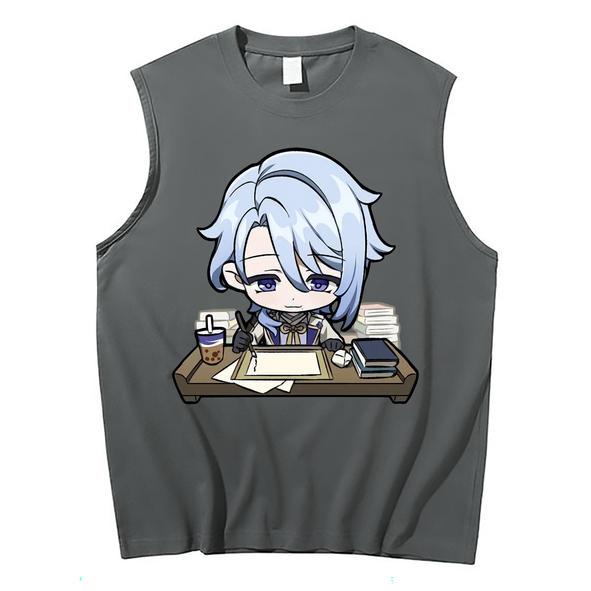 げんし神 神里綾人 かみさとあやと genshin Kamisato Ayato コットン100％タンクトップ（フロントプリント）